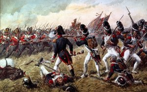 Le 3e Régiment de Foot Guards repoussant la charge finale de la vieille Garde à la bataille de Waterloo, 18 juin 1815